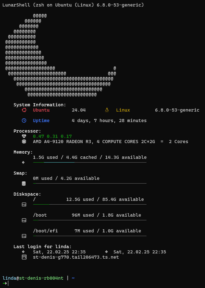 LunarShell Terminal Preview